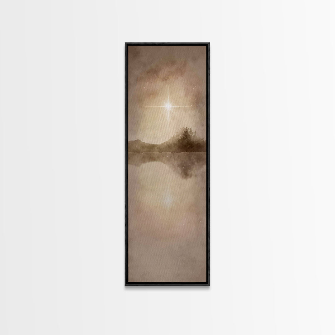 Radiant Promise - Framed Canvas Print - Narrow Art - Christian Art - Christian Art Canvas - Christian Christmas Art - Christmas Wall Art