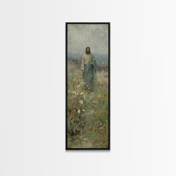 Peaceful Shepherd – Framed Canvas Print – Narrow Art – Christian Wall Art – Jesus Painting – Christian Art Canvas – Christian Decor