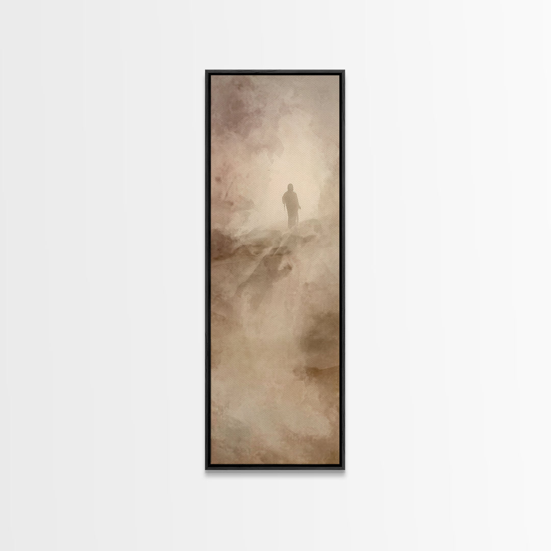 Silent Ascension | Framed Canvas Print | Tall Narrow Wall Art | Christian Art Canvas | Christian Wall Art | Jesus Painting