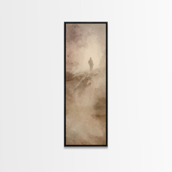 Silent Ascension | Framed Canvas Print | Tall Narrow Wall Art | Christian Art Canvas | Christian Wall Art | Jesus Painting