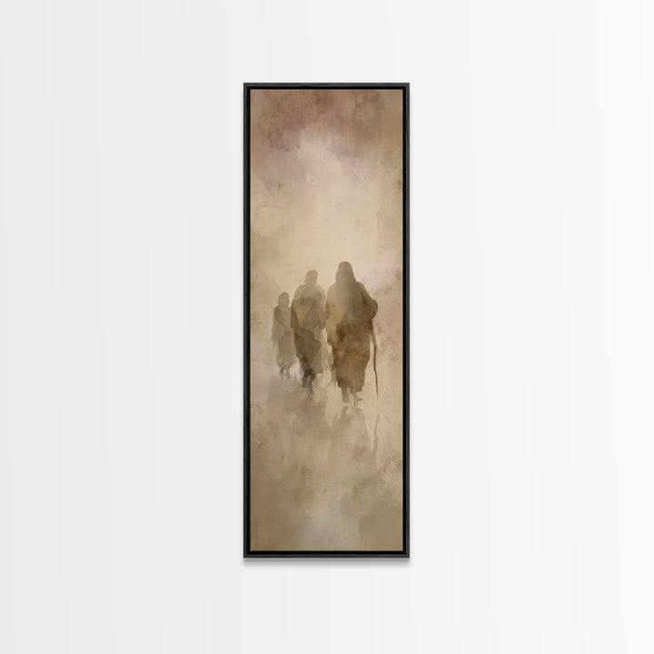 Footsteps Of Mercy – Framed Canvas Print – Skinny Art – Christian Art Canvas – Christian Wall Art – Jesus Painting – Christian Gift Ideas