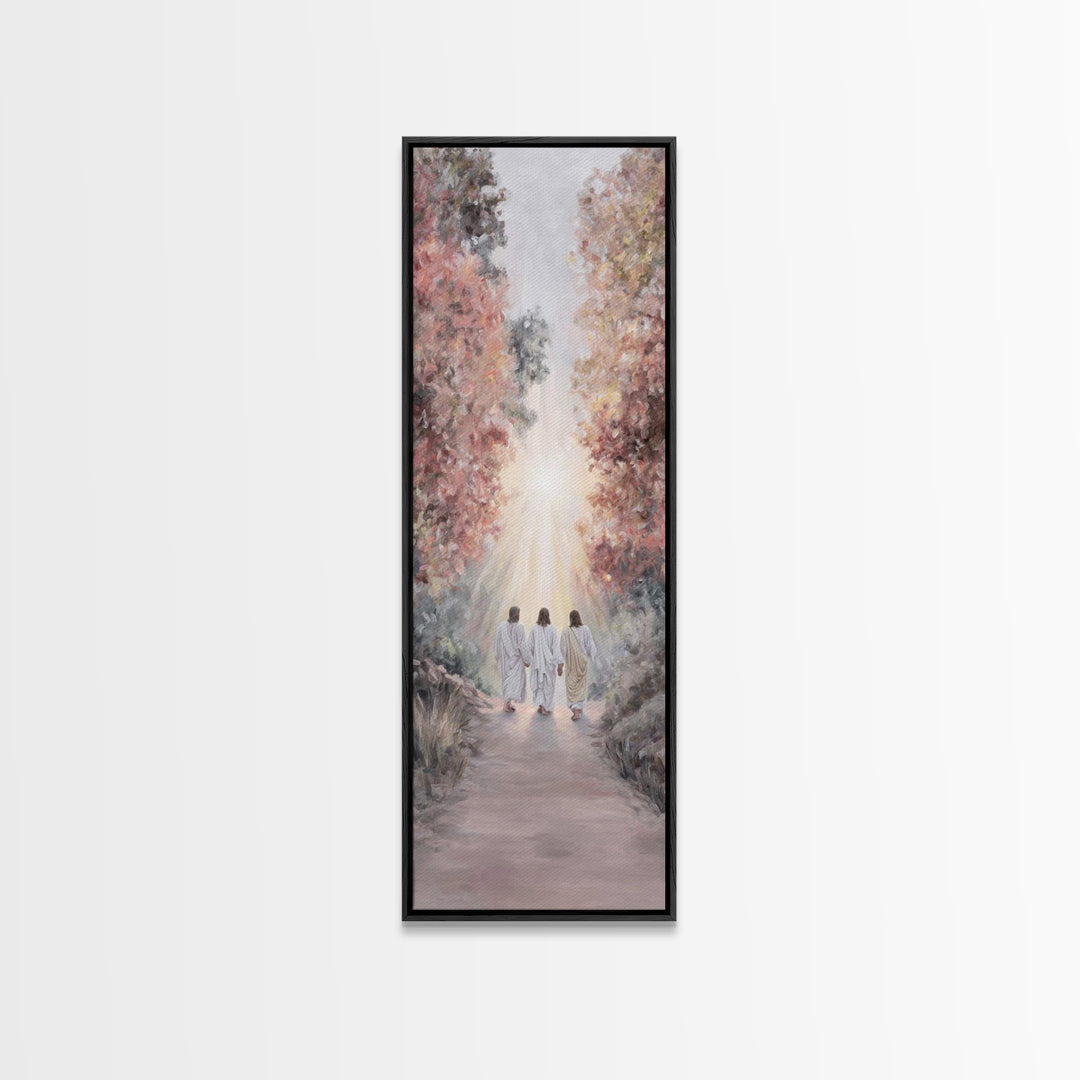 Light Of The Way – Framed Canvas Print – Christian Wall Art – Christian Painting – Christian Art Canvas – Tall Skinny Art Print – Christmas