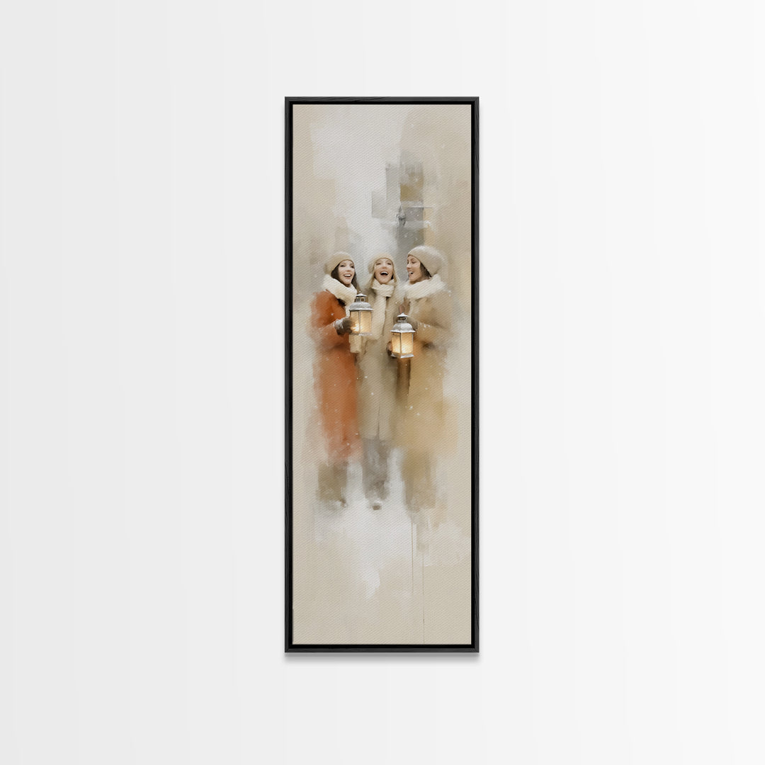 Soft Snow Choir – Framed Canvas Print – Christian Wall Art – Christmas Art Canvas – Christian Christmas Art – Tall Narrow Wall Art – Christ