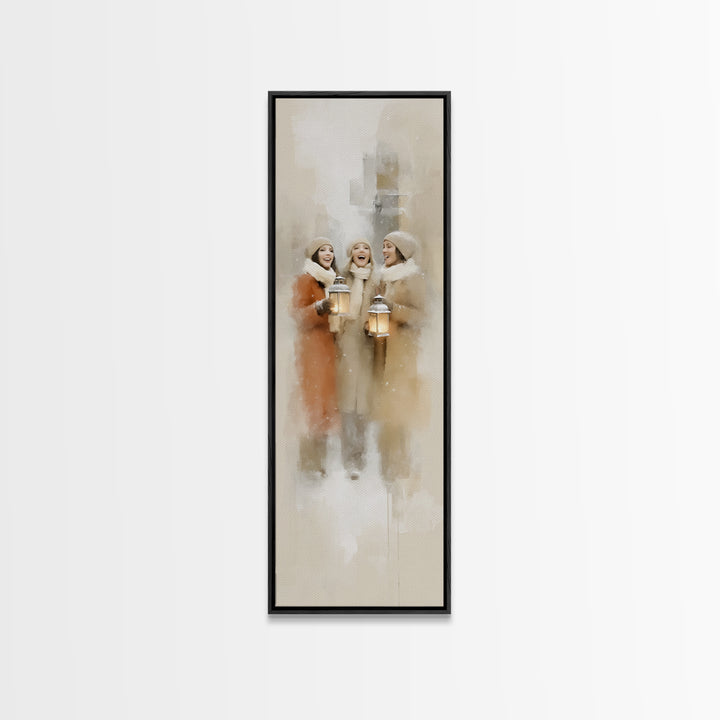 Soft Snow Choir – Framed Canvas Print – Christian Wall Art – Christmas Art Canvas – Christian Christmas Art – Tall Narrow Wall Art – Christ