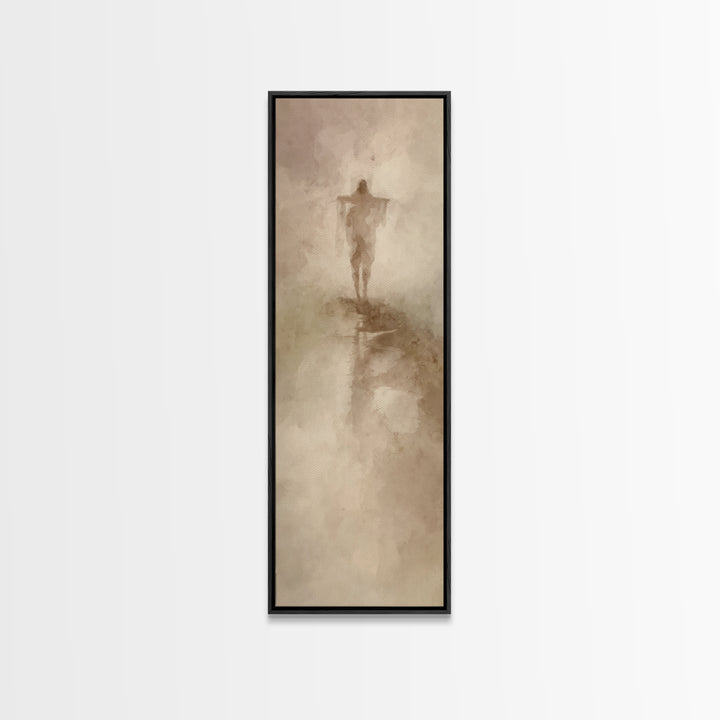 Path Of Mercy, Framed Canvas Print, Christian Wall Art, Jesus Painting, Narrow Art, Christian Christmas Art, Modern Christian Art