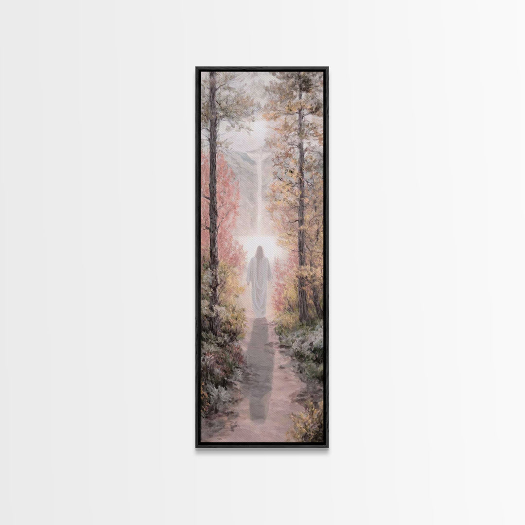 Walk Of Grace | Framed Canvas Print | Christian Wall Art | Skinny Art | Modern Christian Art | Jesus Painting | Christian Christmas Art