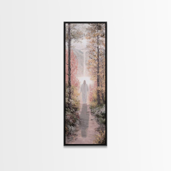 Walk Of Grace | Framed Canvas Print | Christian Wall Art | Skinny Art | Modern Christian Art | Jesus Painting | Christian Christmas Art