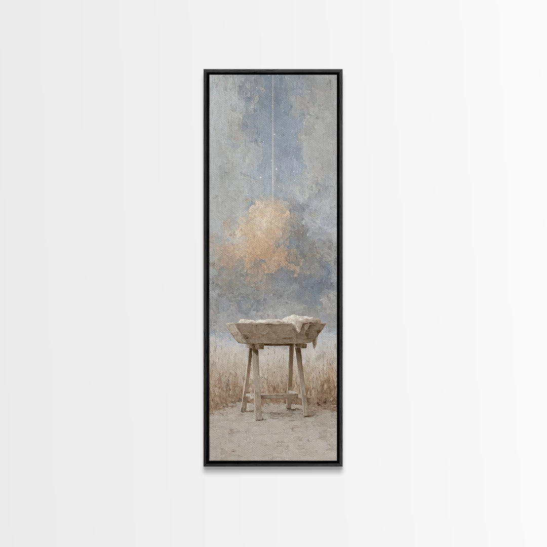 Starborn Hope | Framed Canvas Print | Christian Art Canvas | Narrow Art | Christian Christmas Art | Modern Christian Art | Christmas Wall A