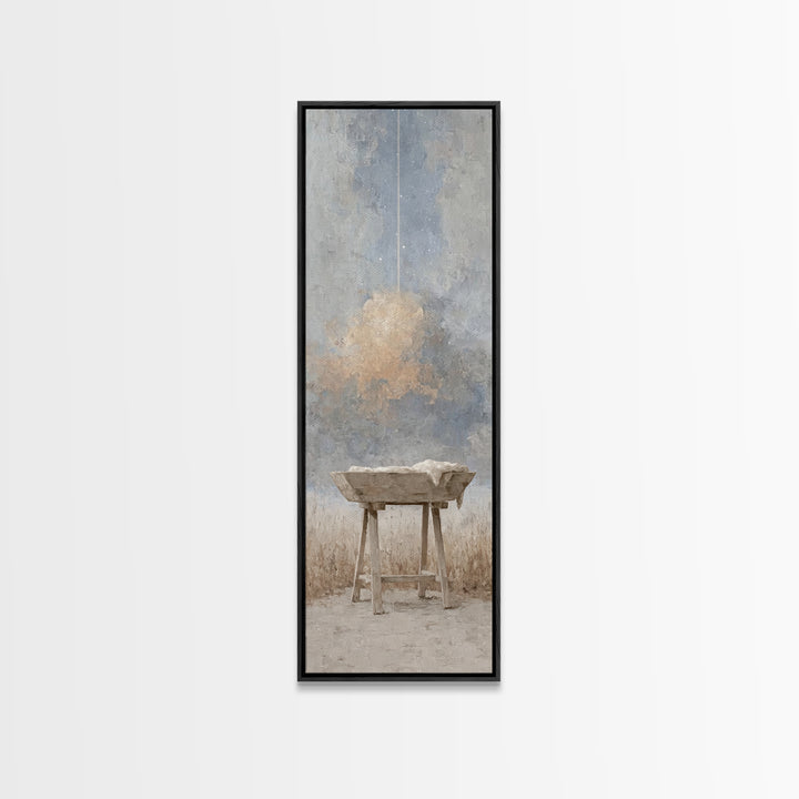 Starborn Hope | Framed Canvas Print | Christian Art Canvas | Narrow Art | Christian Christmas Art | Modern Christian Art | Christmas Wall A