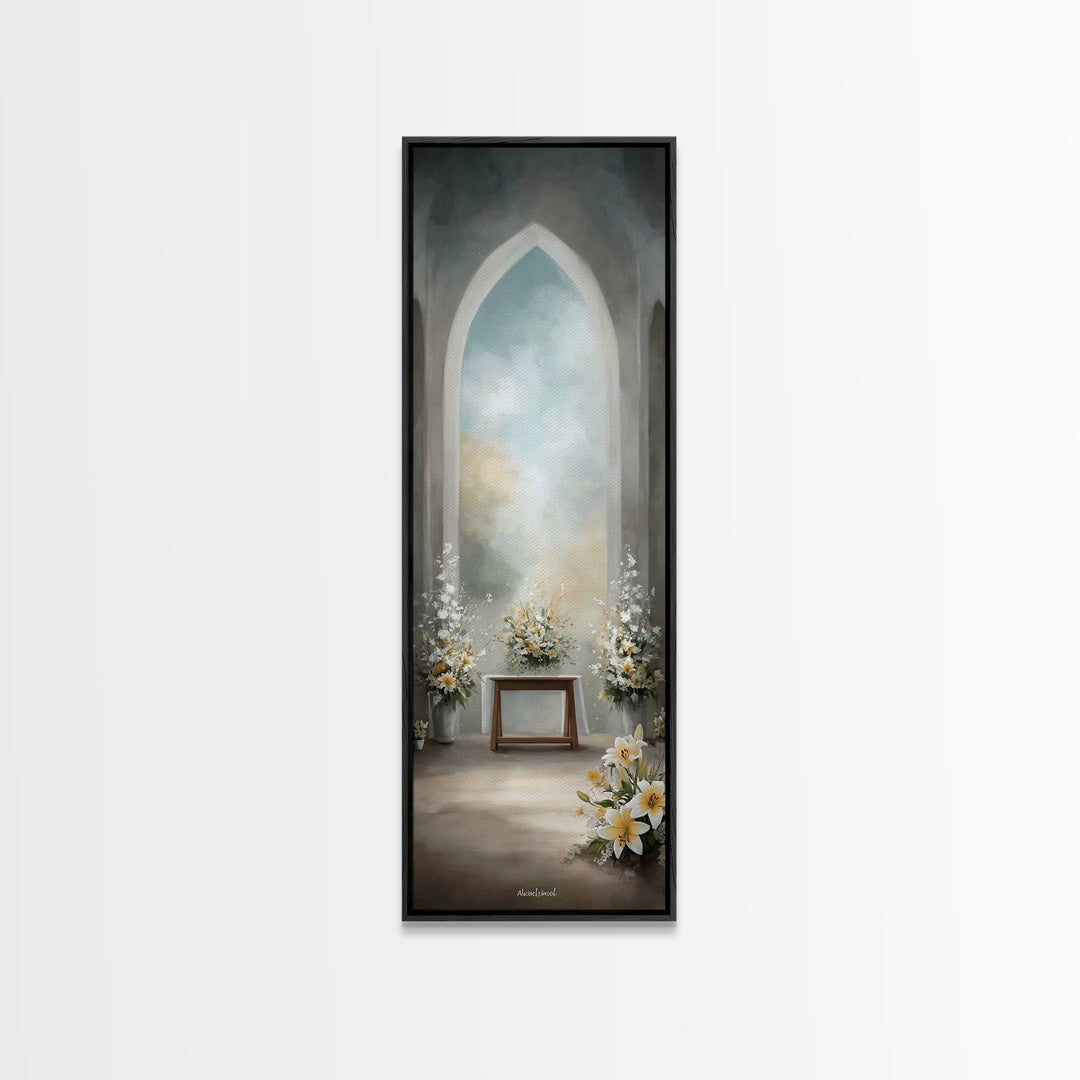 Altar of Grace - Framed Canvas Print - Narrow Art - Christian Art - Christian Wall Art - Christian Art Canvas - Christian Decoration
