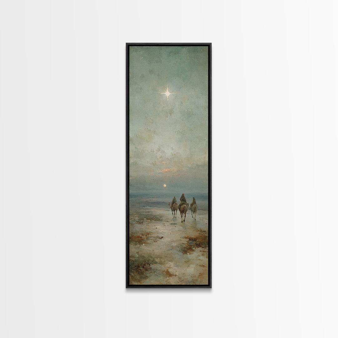 Desert Star Rising – Framed Canvas Print – Christian Art Canvas – Tall Narrow Wall Art – Christmas Art Prints – Christian Wall Art – Moody