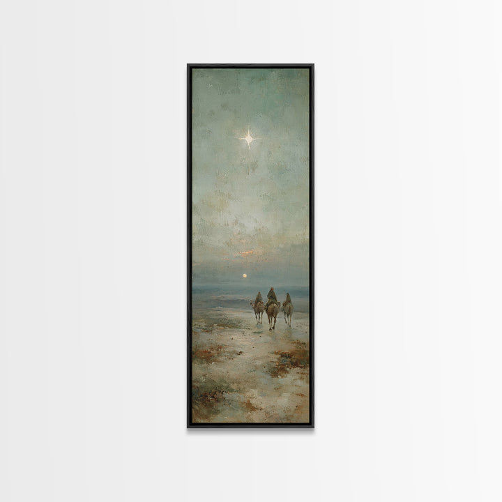 Desert Star Rising – Framed Canvas Print – Christian Art Canvas – Tall Narrow Wall Art – Christmas Art Prints – Christian Wall Art – Moody