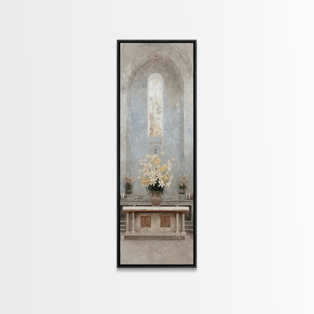 Sacred Stillness - Framed Canvas Print - Tall Skinny Art Print - Christian Art Canvas - Christian Wall Art - Christian Art - Christian Gift