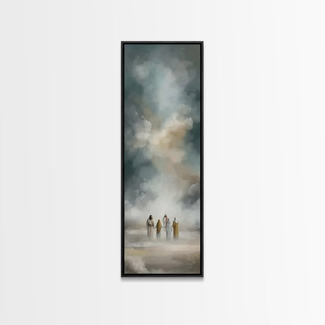 Celestial Gathering, Framed Canvas Print, Tall Skinny Art Print, Christian Art Canvas, Jesus Art Print, Christian Wall Art, Modern Christia