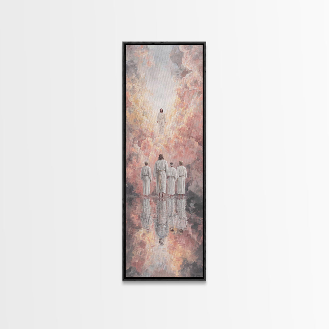 Cloudlit Fellowship – Framed Canvas Print – Skinny Art – Christian Painting – Christian Christmas Art – Jesus Canvas Art – Modern Christian