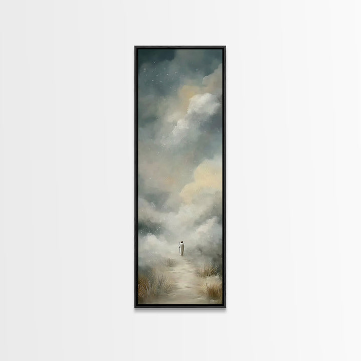 Lone Pilgrim – Framed Canvas Print – Narrow Art – Christian Painting – Jesus Canvas Art – Subtle Christian Art – Christian Christmas Art