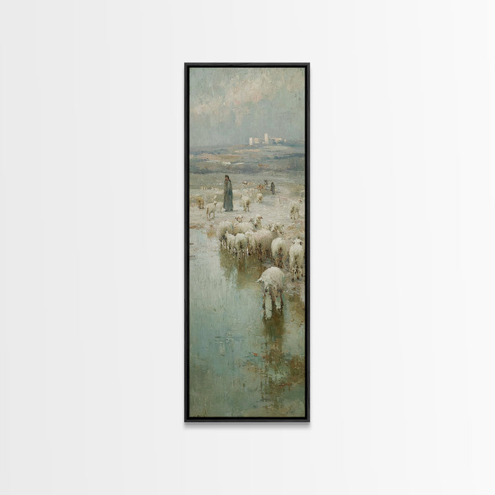Star Of Bethlehem, Framed Canvas Print, Christian Wall Art, Christian Art Canvas, Jesus Painting, Narrow Art, Christian Christmas Art