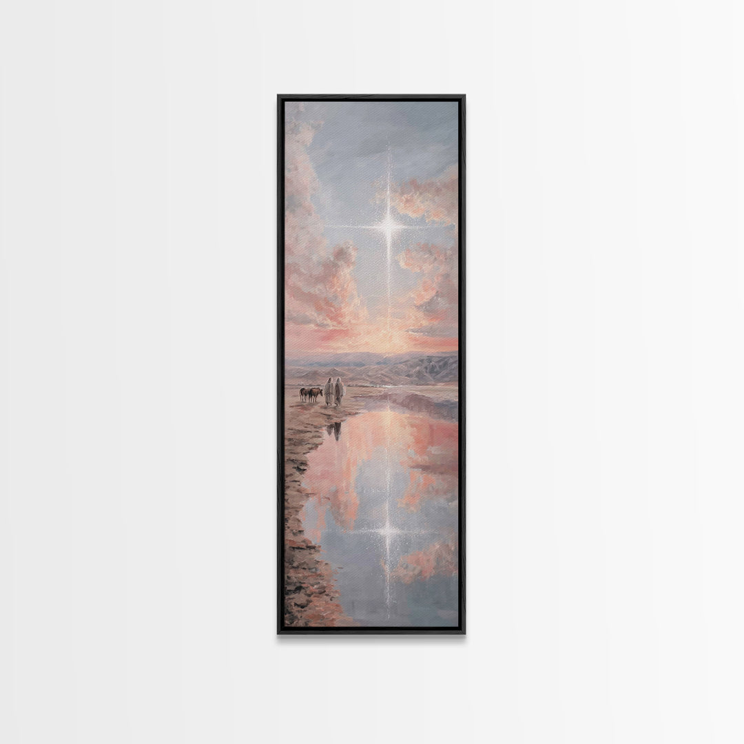 Reflections Of Calling | Framed Canvas Print | Christian Art Canvas | Jesus Painting | Christian Wall Art | Skinny Art | Christmas Art