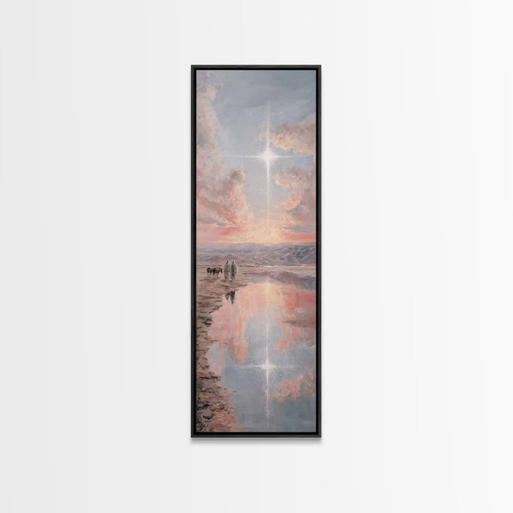 Reflections Of Calling | Framed Canvas Print | Christian Art Canvas | Jesus Painting | Christian Wall Art | Skinny Art | Christmas Art