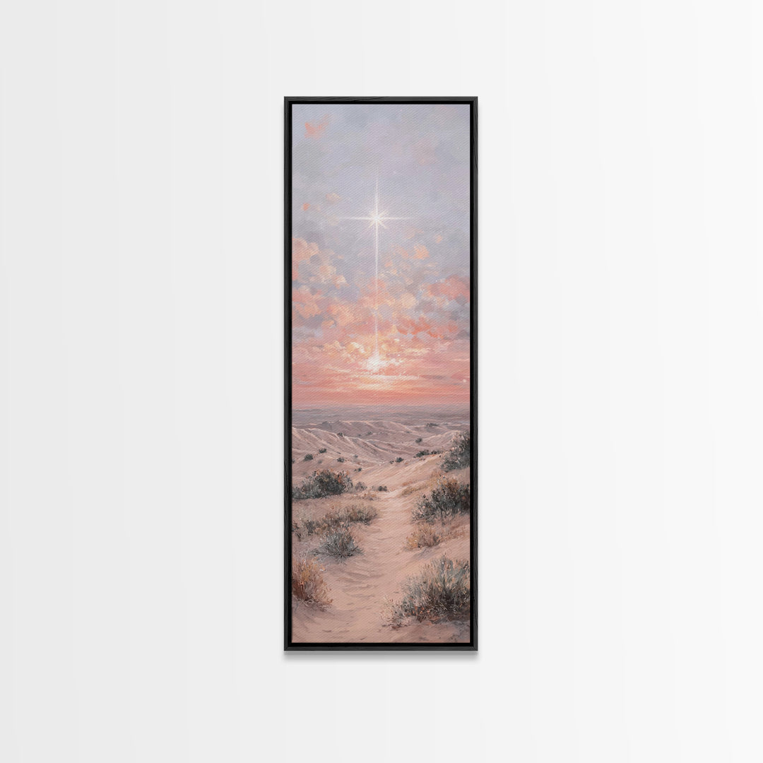 Radiant Desert Star, Framed Canvas Print, Christian Christmas Art, Christian Wall Art, Narrow Art, Christian Art Canvas, Christmas Art Prin