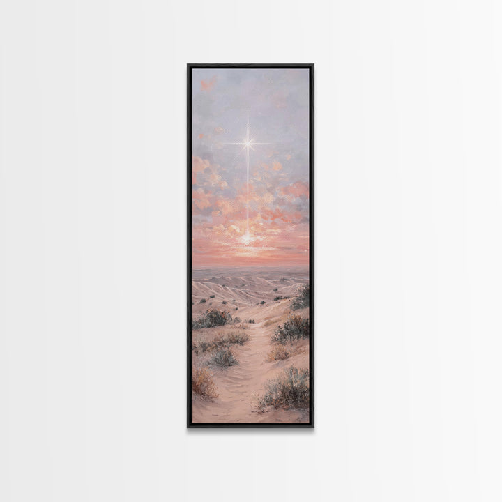 Radiant Desert Star, Framed Canvas Print, Christian Christmas Art, Christian Wall Art, Narrow Art, Christian Art Canvas, Christmas Art Prin