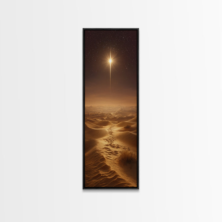Wise Journey Star – Framed Canvas Print – Christian Art Canvas – Christmas Art – Christian Wall Art – Skinny Art – Christian Christmas Art