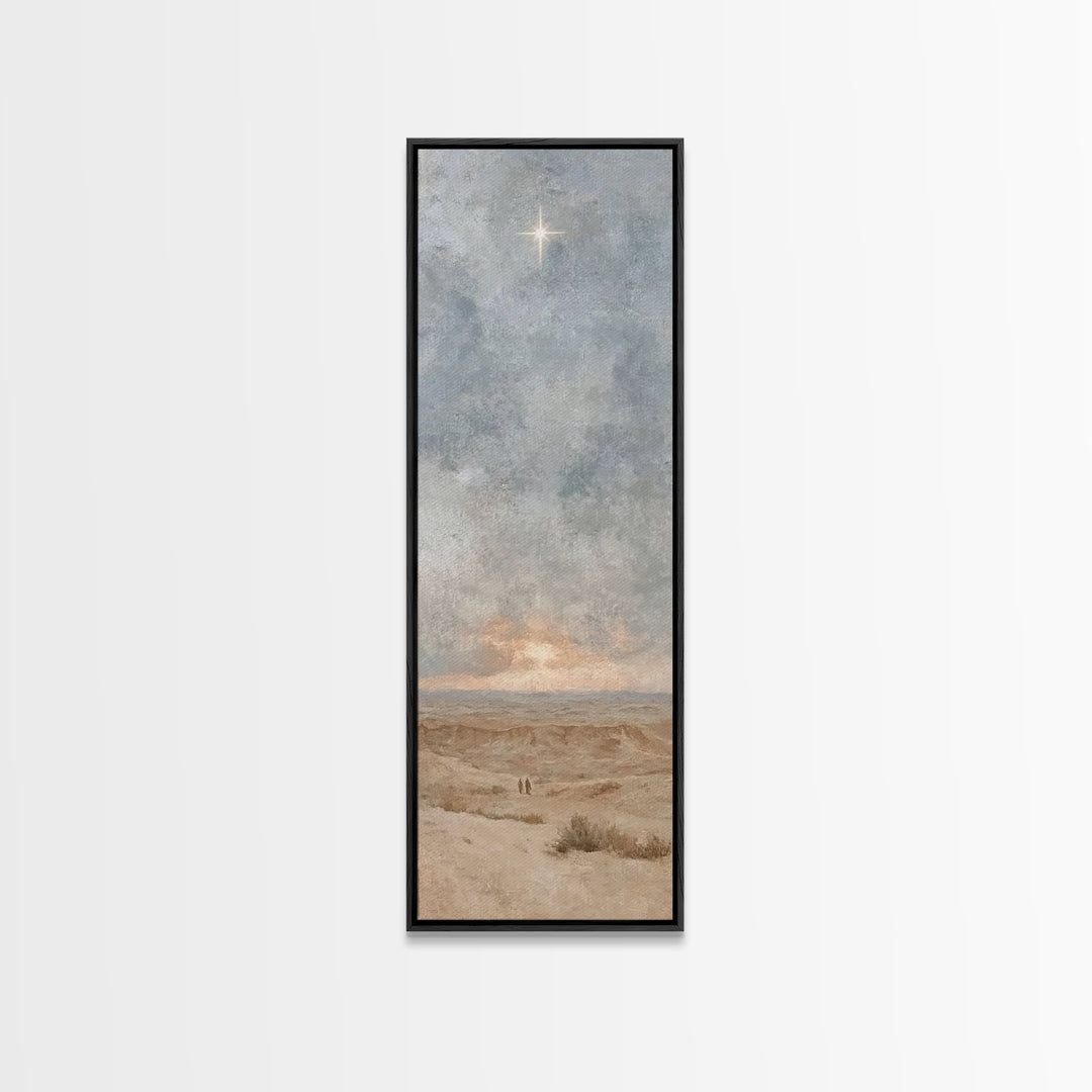 Horizon Star Peace, Framed Canvas Print, Christian Christmas Art, Christian Wall Art, Narrow Art, Christian Art Canvas, Christmas Wall Art