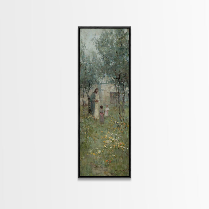 Garden of Peace – Framed Canvas Print | Narrow Art | Christian Art Print | Jesus Painting | Christian Decor | Subtle Christian Art