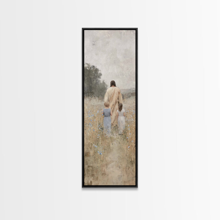 Fields of Mercy – Framed Canvas Print, Tall Skinny Art Print, Christian Art, Christian Wall Art, Jesus Painting, Christian Art Canvas