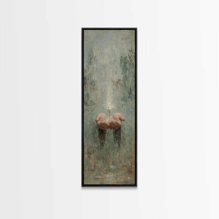 Bloom Of Grace – Framed Canvas Print – Skinny Art – Christian Wall Art – Christian Art Canvas – Vintage Christian Art – Christian Christmas