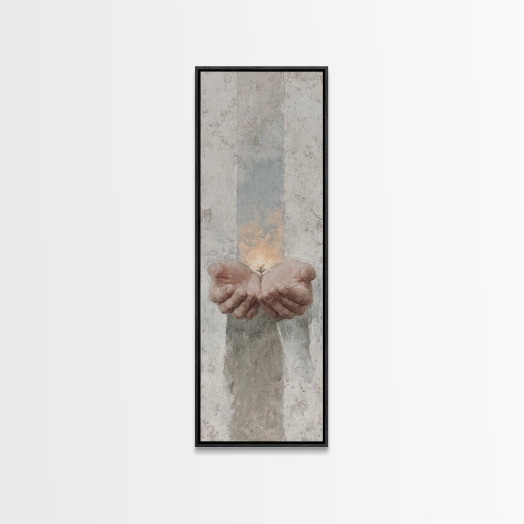 Seed Of Hope – Framed Canvas Print – Narrow Art – Christian Art Canvas – Christian Wall Art – Modern Christian Art – Unique Christian Art