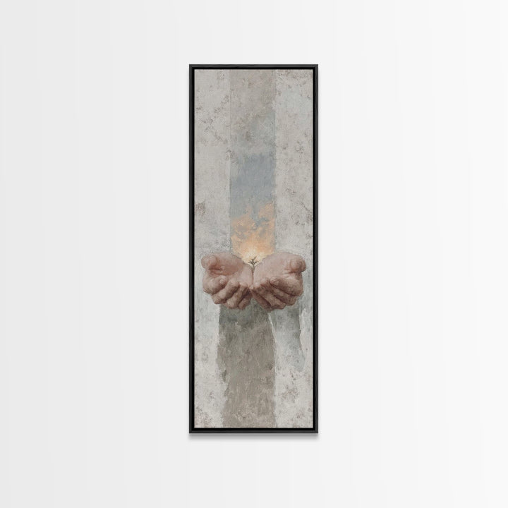 Seed Of Hope – Framed Canvas Print – Narrow Art – Christian Art Canvas – Christian Wall Art – Modern Christian Art – Unique Christian Art