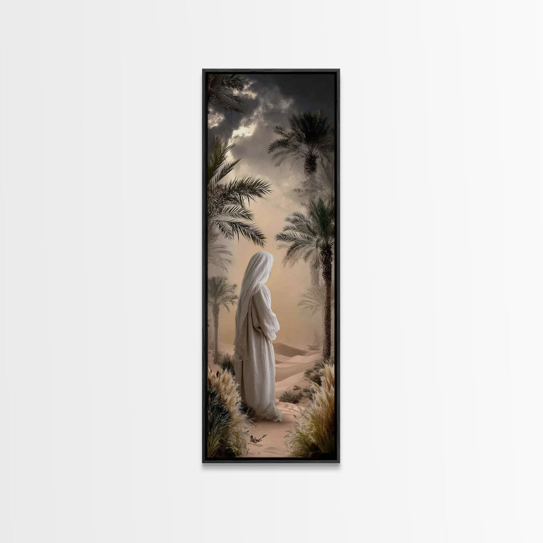 Desert Messiah – Framed Canvas Print – Tall Skinny Art Print – Jesus Painting – Christian Art Canvas – Christian Art – Christian Wall Art