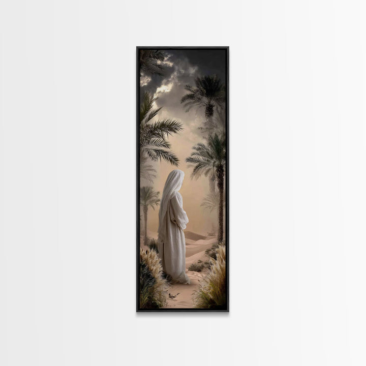 Desert Messiah – Framed Canvas Print – Tall Skinny Art Print – Jesus Painting – Christian Art Canvas – Christian Art – Christian Wall Art