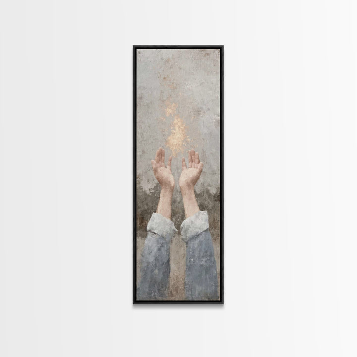 Hope In The Heavens – Framed Canvas Print – Tall Narrow Wall Art – Christian Art Print – Christian Wall Art – Jesus Painting – Christian De