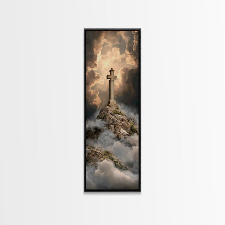 Crown Of Faith – Framed Canvas Print – Tall Skinny Art Print – Christian Wall Art – Christian Art – Christmas Art – Christian Painting