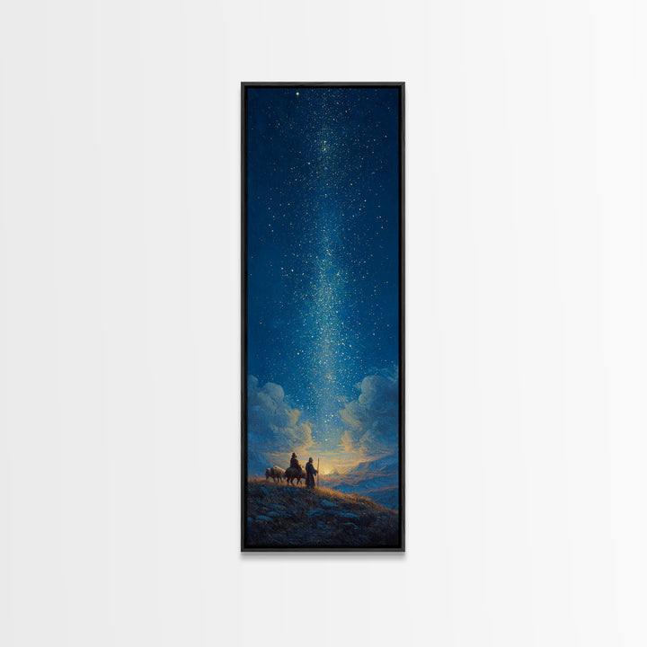 Glory In The Clouds – Framed Canvas Print – Tall Skinny Art Print – Christian Art Canvas – Christian Art Work – Christian Painting – Christ