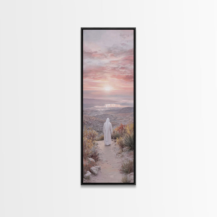 Valley Of Peace – Framed Canvas Print – Tall Narrow Wall Art – Christian Art – Christian Art Canvas – Jesus Painting – Christian Wall Art
