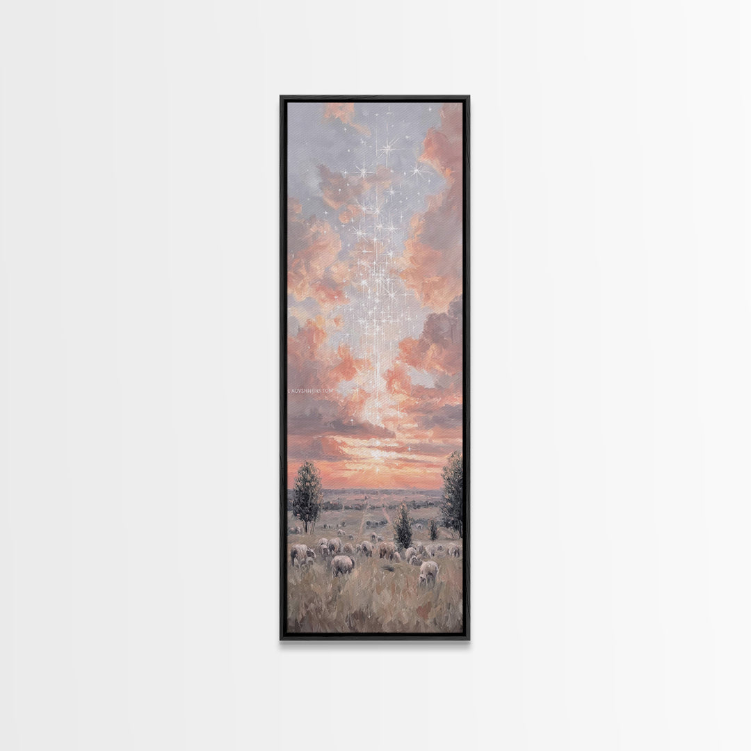 Morning Of Mercy - Framed Canvas Print - Christian Art Canvas - Tall Narrow Wall Art - Christian Wall Art - Jesus Painting - Christian Chri
