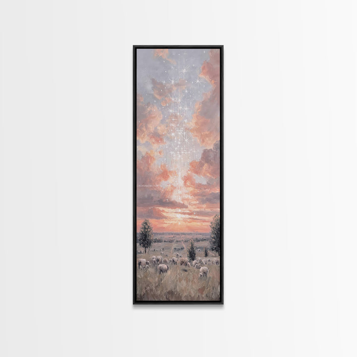 Morning Of Mercy - Framed Canvas Print - Christian Art Canvas - Tall Narrow Wall Art - Christian Wall Art - Jesus Painting - Christian Chri