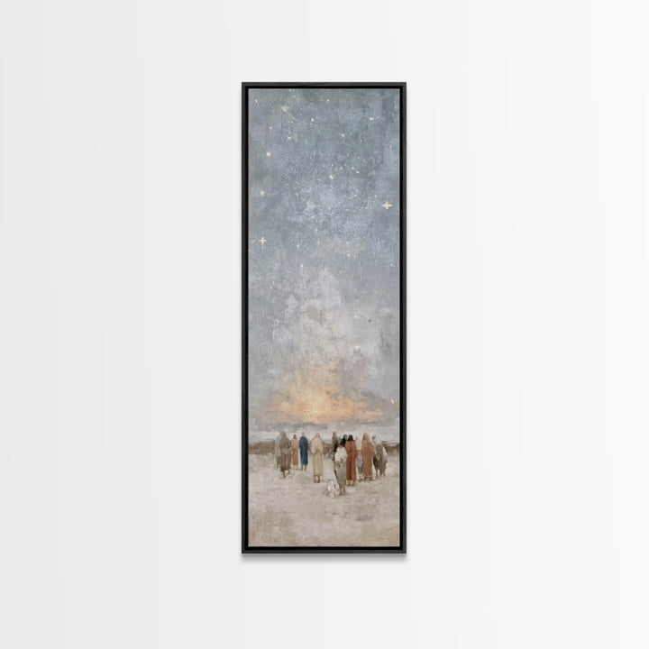 Star Of Peace - Framed Canvas Print - Christian Christmas Art - Christian Art Canvas - Jesus Painting - Christian Wall Art - Narrow Art - C