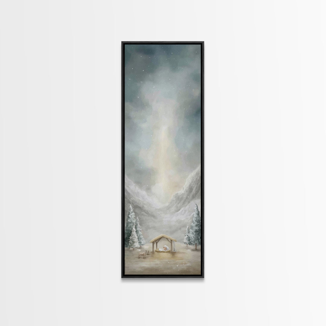 Holy Night Sky - Framed Canvas Print - Christian Christmas Art - Christian Art - Skinny Art - Jesus Painting - Christian Art Canvas - Chris