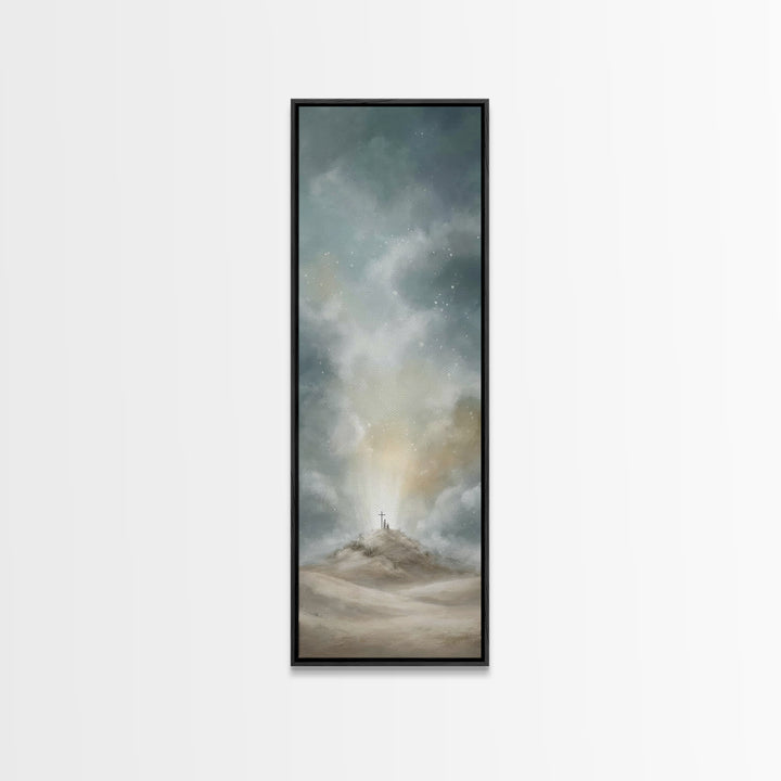 Hill Of Salvation – Framed Canvas Print – Narrow Art – Christian Wall Art – Christian Art – Christian Art Canvas – Christian Gift
