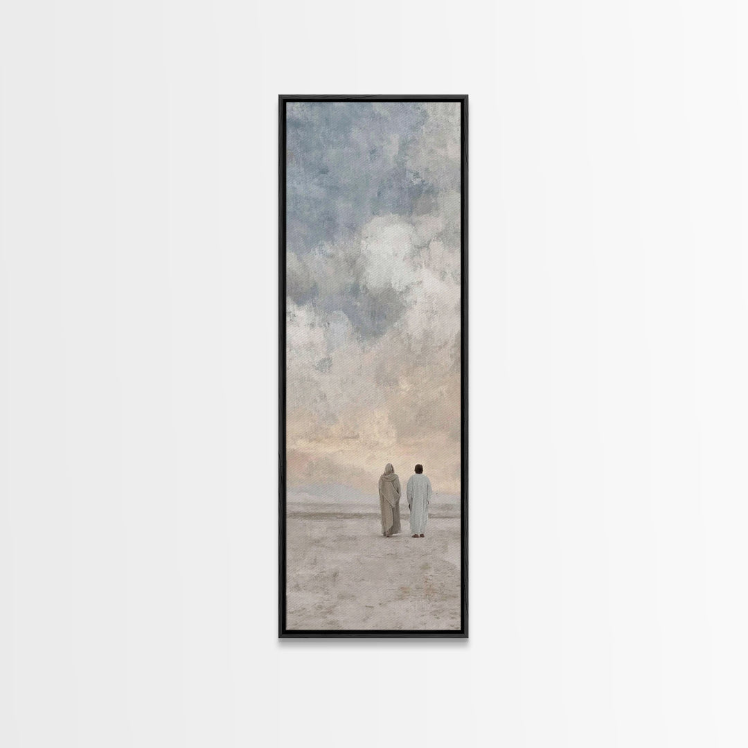 Walk In Faith – Framed Canvas Print – Tall Skinny Art Print – Christian Art – Christian Wall Art – Christian Art Canvas – Minimalist Christ