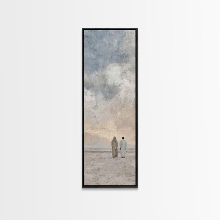 Walk In Faith – Framed Canvas Print – Tall Skinny Art Print – Christian Art – Christian Wall Art – Christian Art Canvas – Minimalist Christ