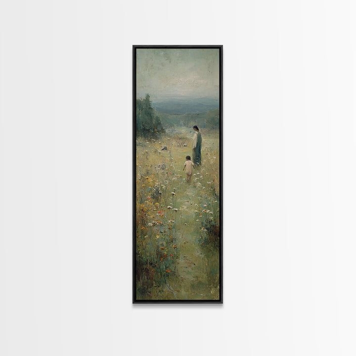 Garden Of Hope, Framed Canvas Print, Christian Wall Art, Jesus Painting, Christian Art Canvas, Tall Narrow Wall Art, Christian Decor