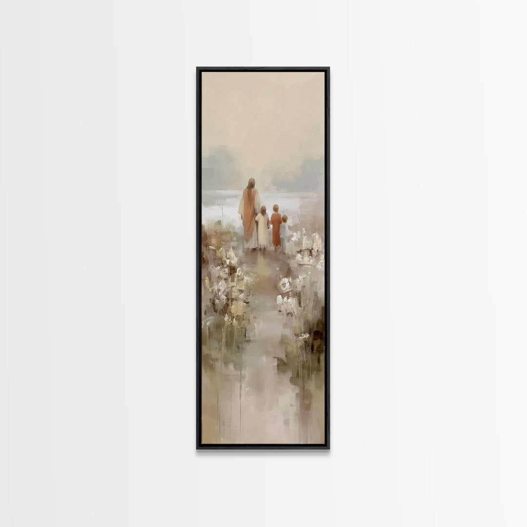 Fields Of Promise – Framed Canvas Print – Christian Wall Art – Christian Art Canvas – Jesus Painting – Tall Skinny Art Print