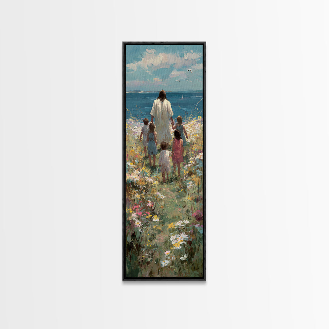 Children Of Light | Framed Canvas Print | Christian Wall Art | Christian Art Canvas | Jesus Painting | Tall Narrow Wall Art