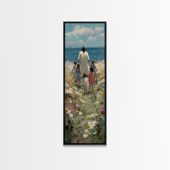 Children Of Light | Framed Canvas Print | Christian Wall Art | Christian Art Canvas | Jesus Painting | Tall Narrow Wall Art