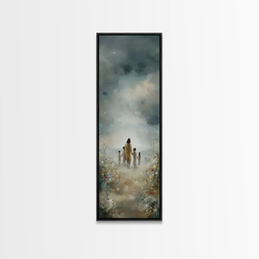 Heavenly Path – Framed Canvas Print – Christian Wall Art – Christian Art Canvas – Jesus Painting – Skinny Art – Christian Christmas Art